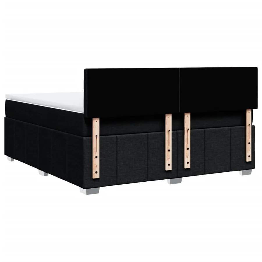Sommier à lattes de lit avec matelas Noir 180x200 cm Tissu - 8