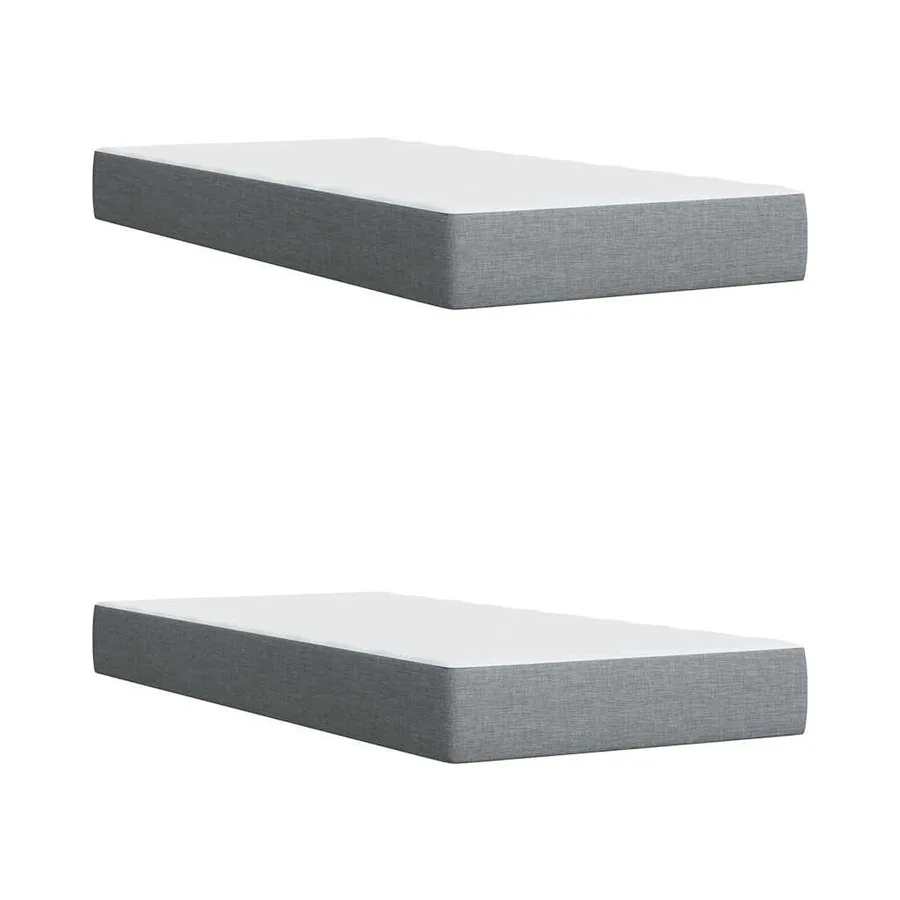 Sommier à lattes de lit avec matelas Gris clair 200x200cm Tissu - 10