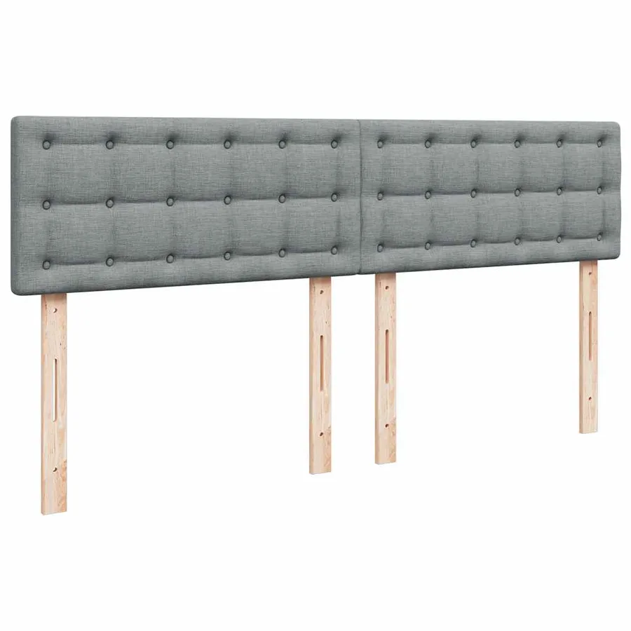 Sommier à lattes de lit avec matelas Gris clair 200x200cm Tissu - 12