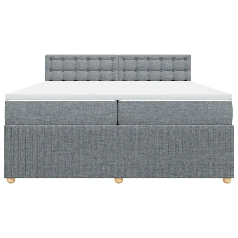 Sommier à lattes de lit avec matelas Gris clair 200x200cm Tissu - 6