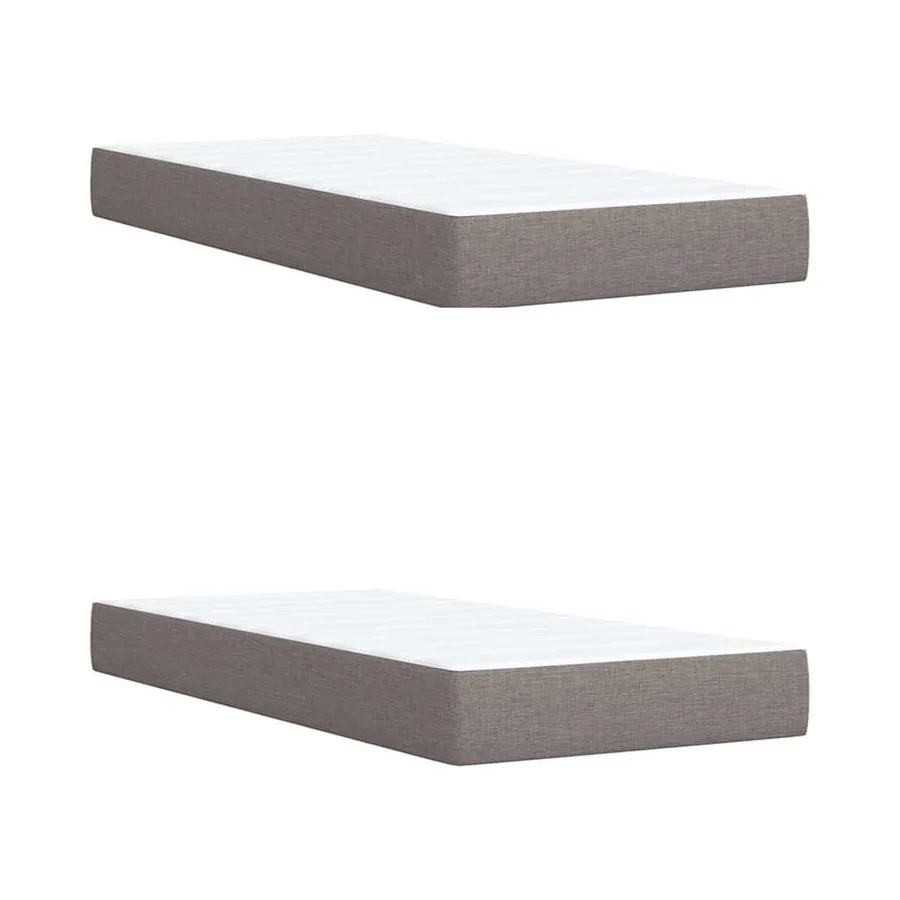 Sommier à lattes de lit avec matelas Taupe 200x200 cm Tissu - 10