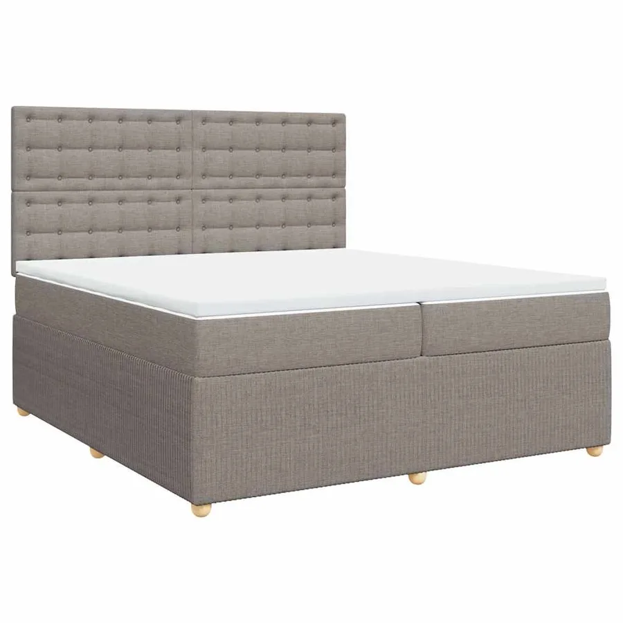 Sommier à lattes de lit avec matelas Taupe 200x200 cm Tissu - 2