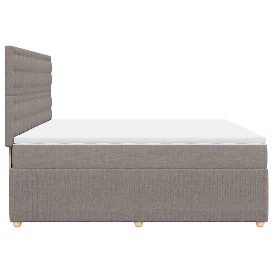 Sommier à lattes de lit avec matelas Taupe 200x200 cm Tissu - 5