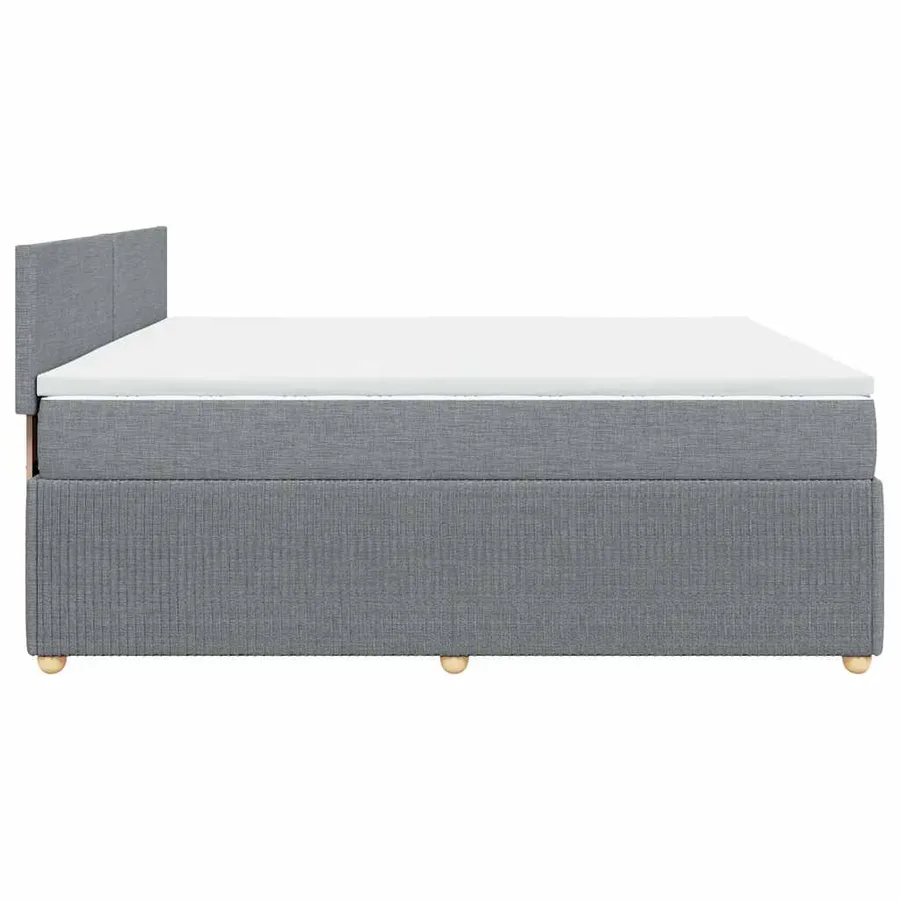 Sommier à lattes de lit avec matelas Gris clair 200x200cm Tissu - 7
