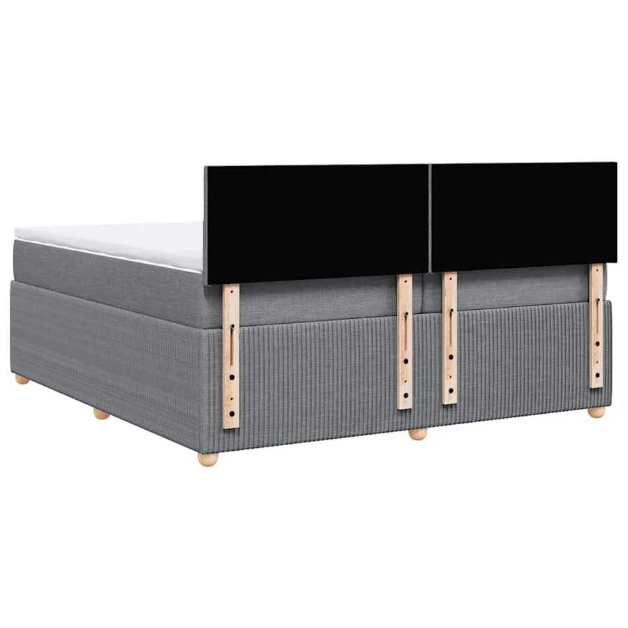 Sommier à lattes de lit avec matelas Gris clair 200x200cm Tissu - 8