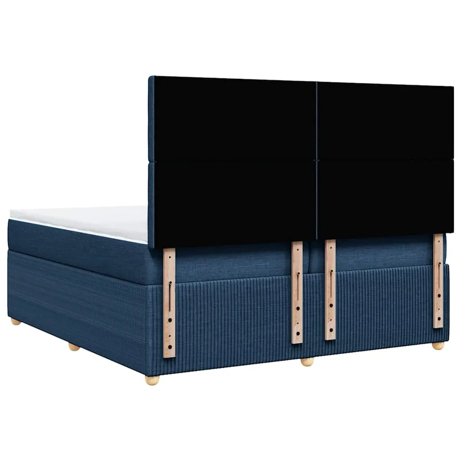 Sommier à lattes de lit avec matelas Bleu 200x200 cm Tissu - 6