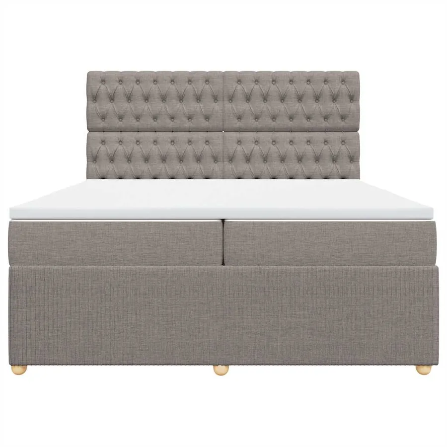 Sommier à lattes de lit avec matelas Taupe 200x200 cm Tissu - 4