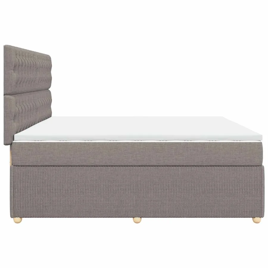 Sommier à lattes de lit avec matelas Taupe 200x200 cm Tissu - 5