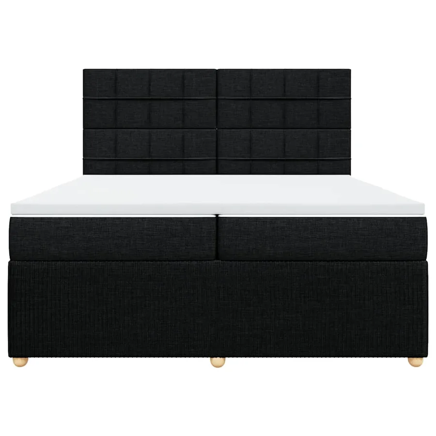 Sommier à lattes de lit avec matelas Noir 200x200 cm Tissu - 6