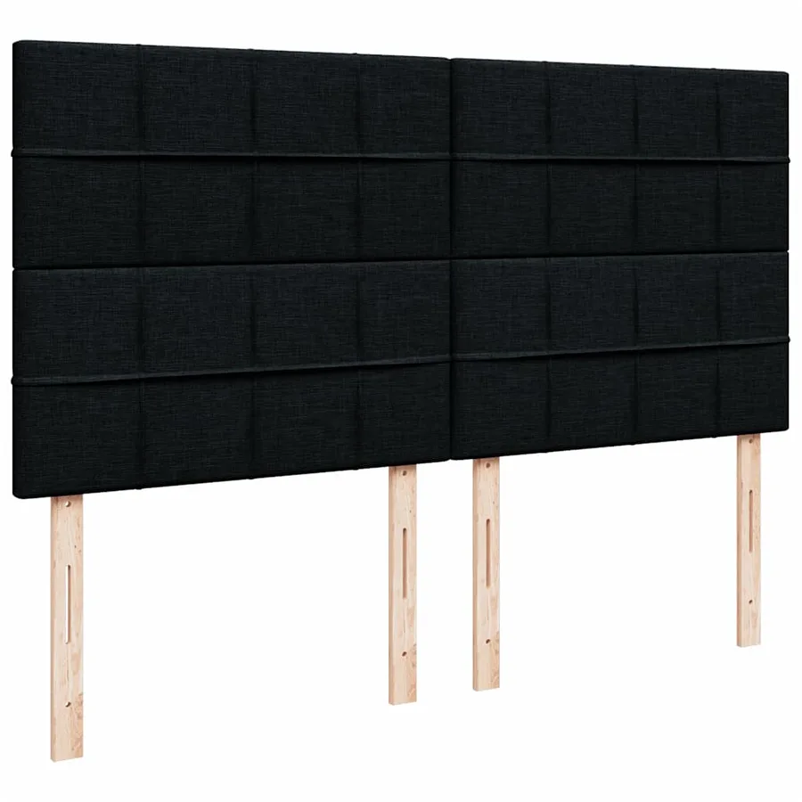 Sommier à lattes de lit avec matelas Noir 200x200 cm Tissu - 9