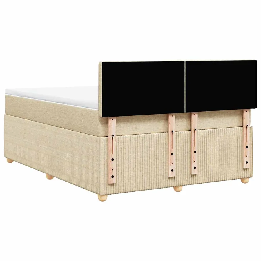 Sommier à lattes de lit avec matelas Crème 140x190 cm Tissu - 6