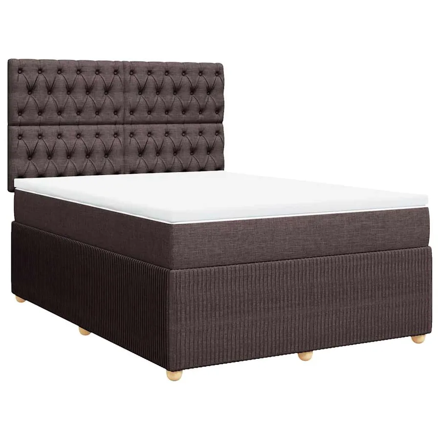 Sommier à lattes de lit avec matelas Marron foncé 140x190 cm - 3