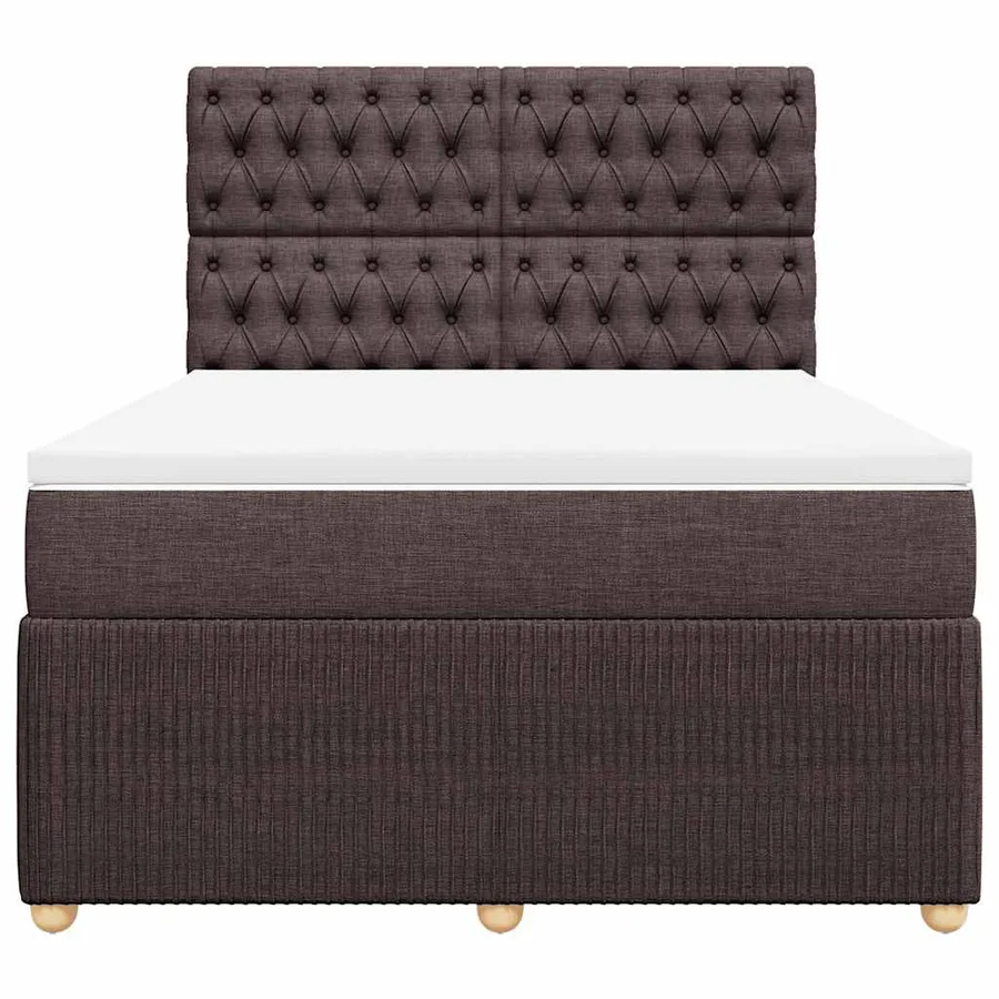 Sommier à lattes de lit avec matelas Marron foncé 140x190 cm - 6