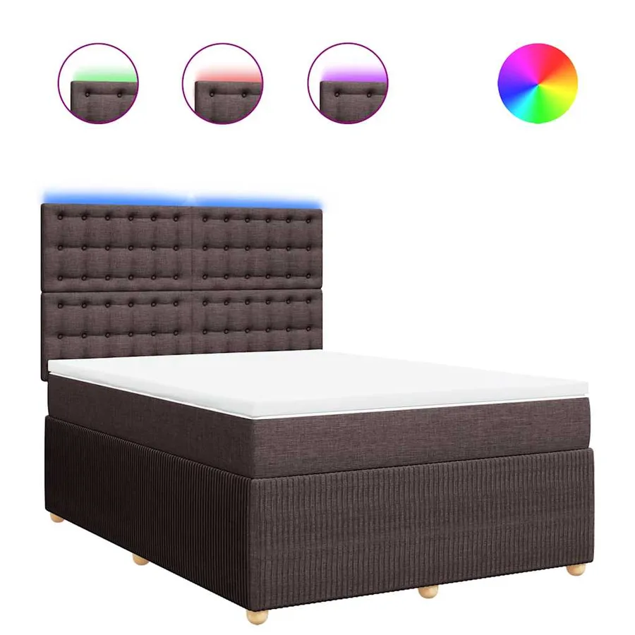 Sommier à lattes de lit avec matelas Marron foncé 140x190 cm - 2
