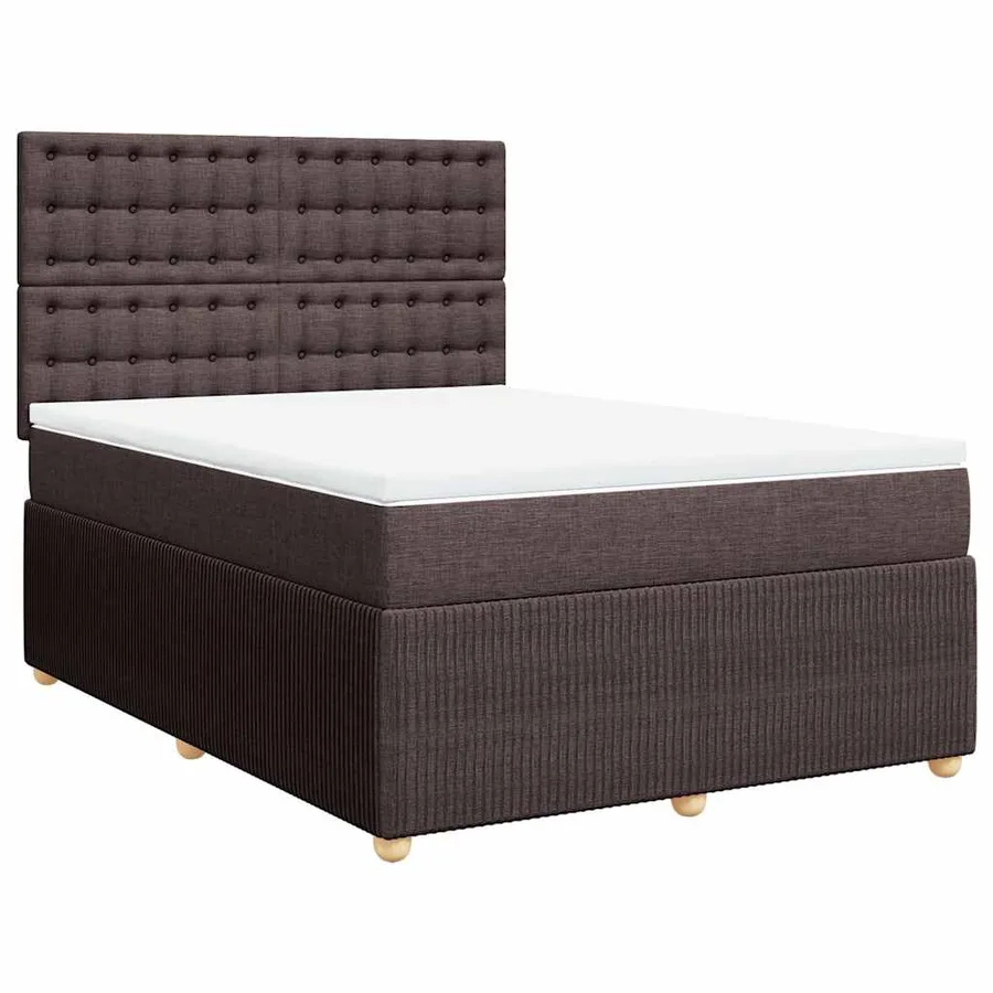 Sommier à lattes de lit avec matelas Marron foncé 140x190 cm - 3