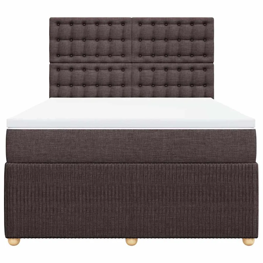 Sommier à lattes de lit avec matelas Marron foncé 140x190 cm - 6