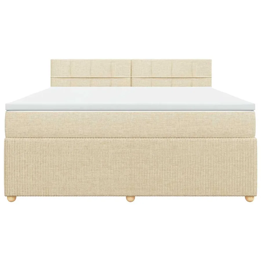Sommier à lattes de lit avec matelas Crème 180x200 cm Tissu - 6