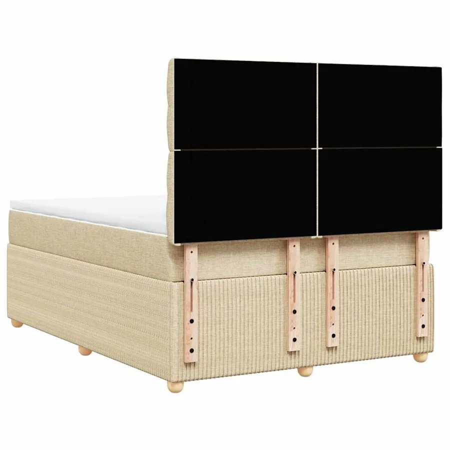 Sommier à lattes de lit avec matelas Crème 160x200 cm Tissu - 8