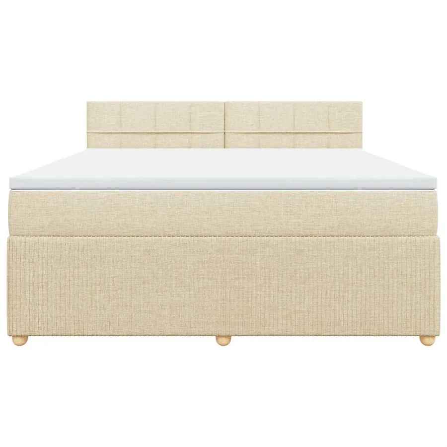Sommier à lattes de lit avec matelas Crème 180x200 cm Tissu - 4