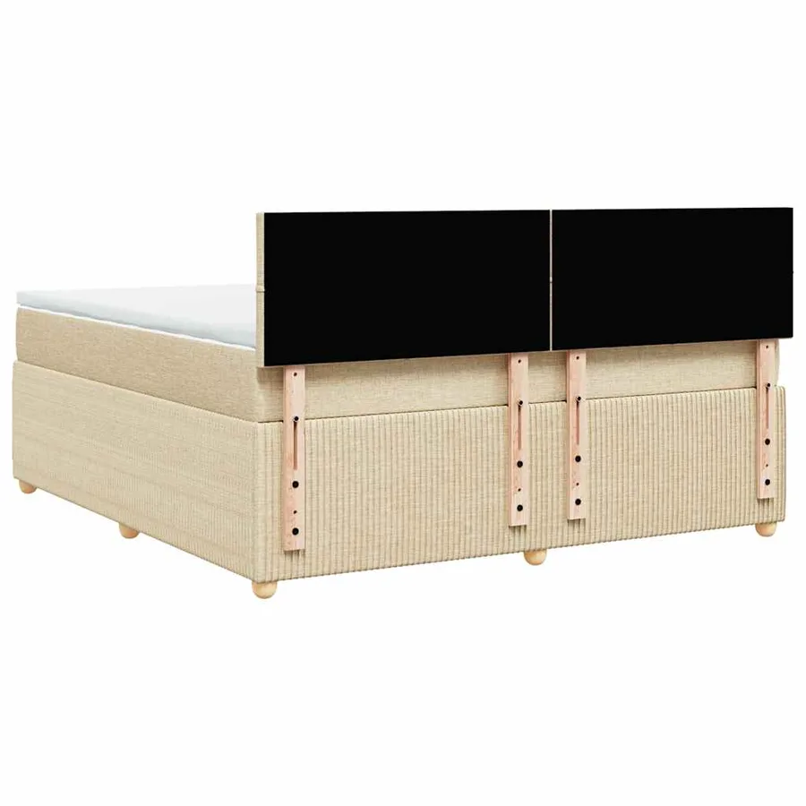 Sommier à lattes de lit avec matelas Crème 180x200 cm Tissu - 6