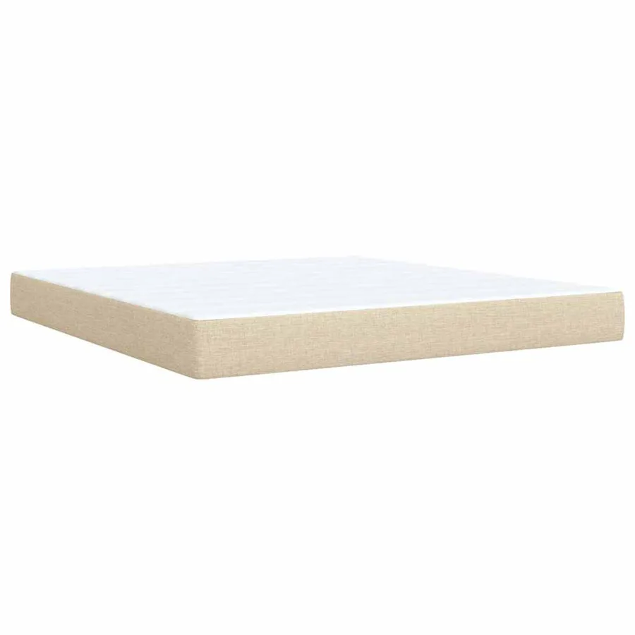 Sommier à lattes de lit avec matelas Crème 180x200 cm Tissu - 9