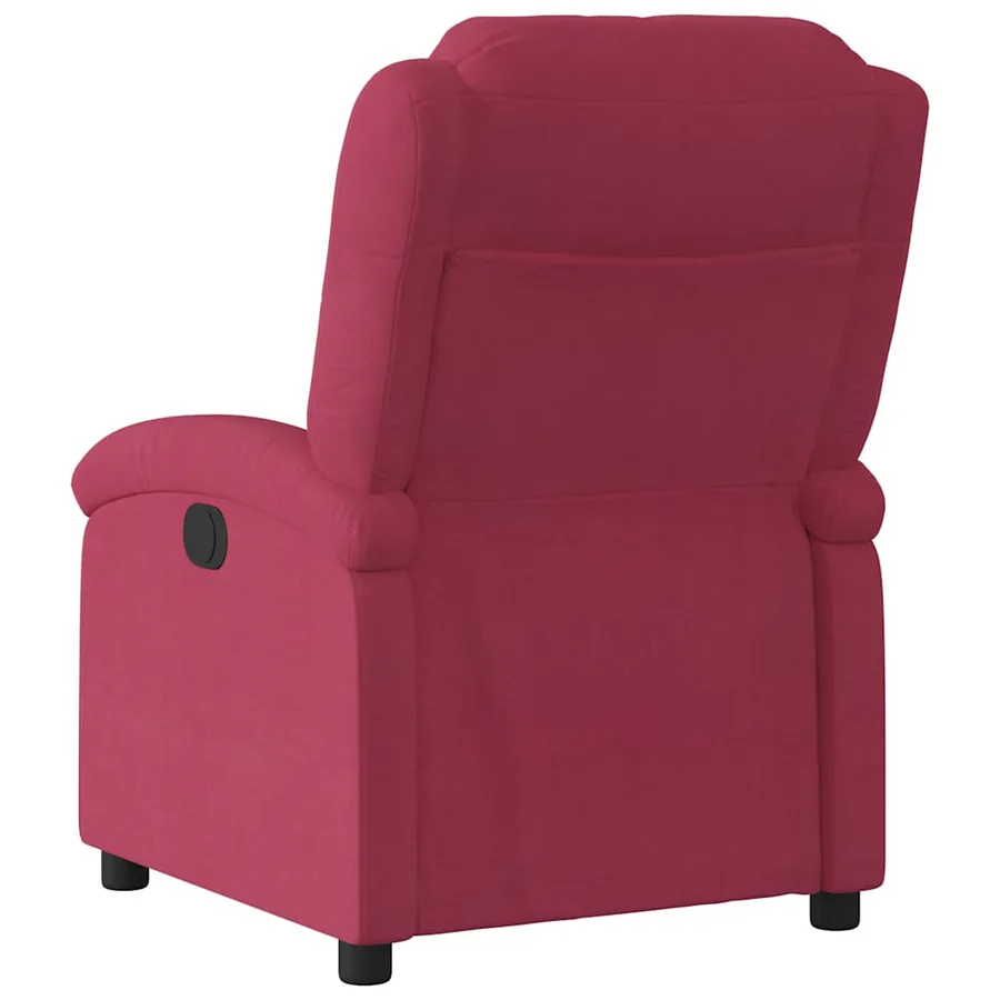 Fauteuil inclinable électrique rouge bordeaux velours - 5
