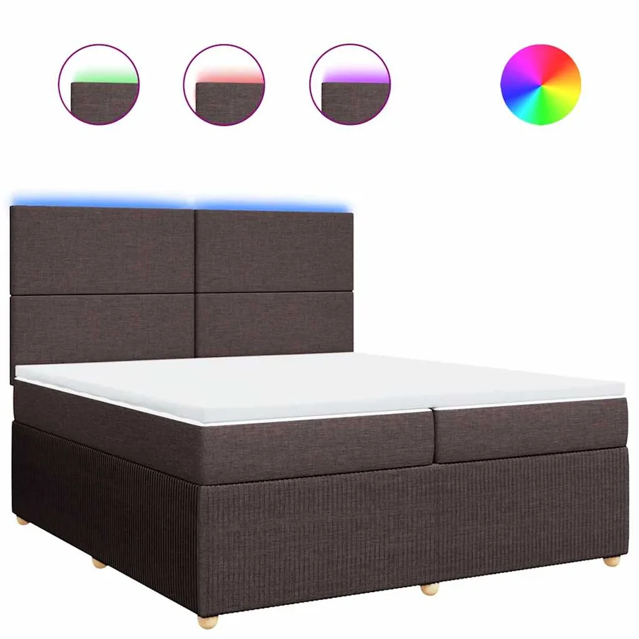 Sommier à lattes de lit avec matelas Marron foncé 200x200 cm - 2
