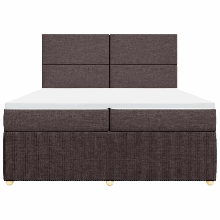 Sommier à lattes de lit avec matelas Marron foncé 200x200 cm - 6