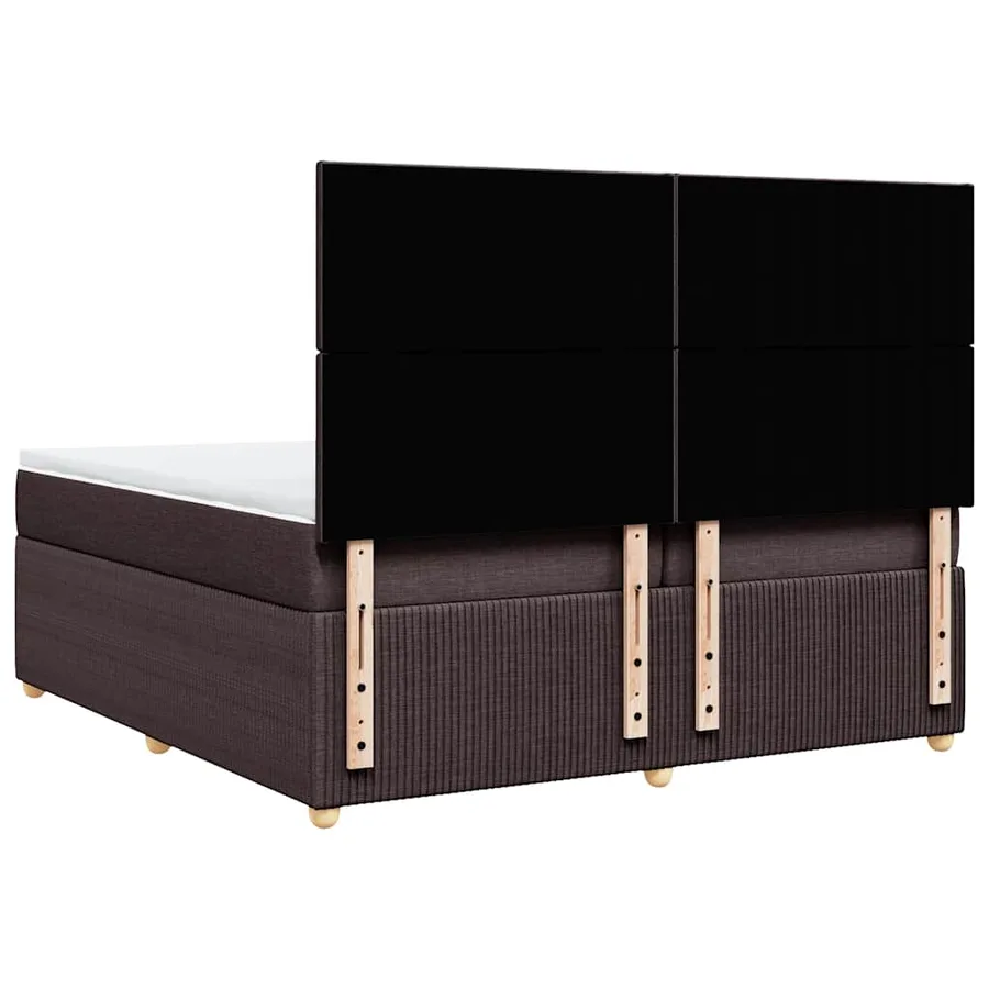 Sommier à lattes de lit avec matelas Marron foncé 200x200 cm - 8