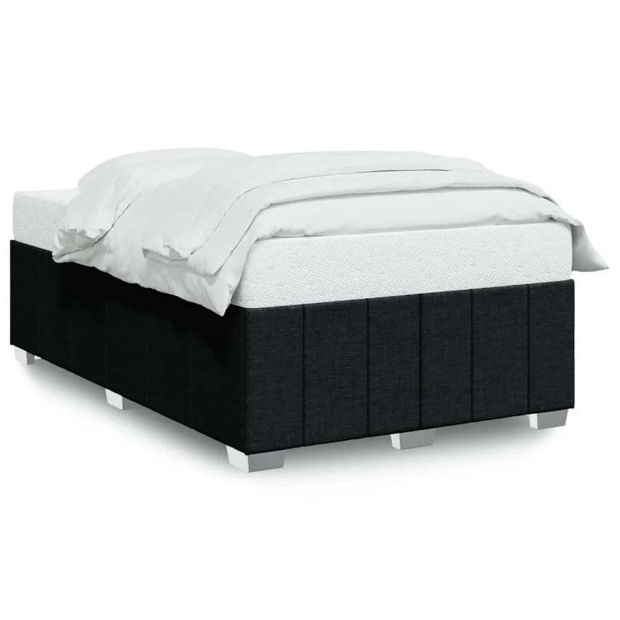 Cadre de lit sans matelas noir 120x200 cm tissu - 2
