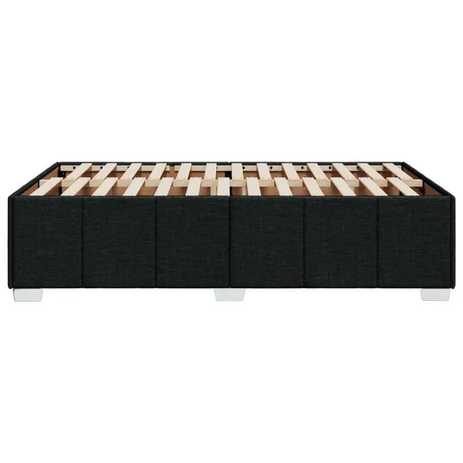Cadre de lit sans matelas noir 120x200 cm tissu - 5