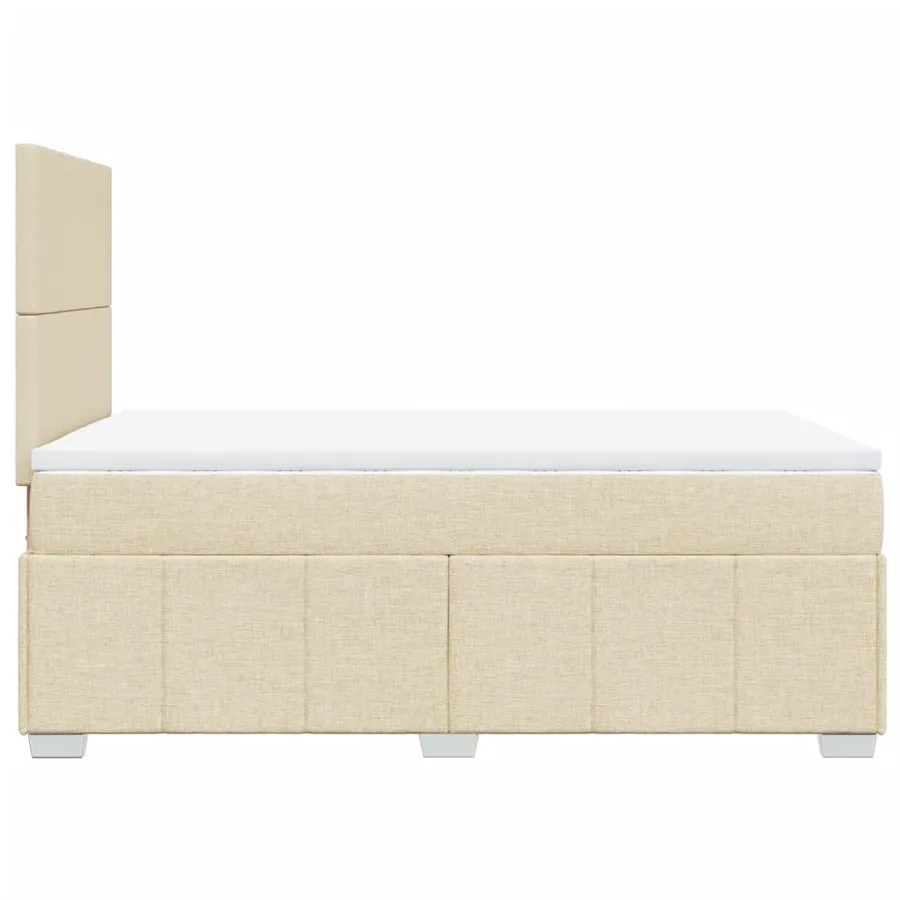 Sommier à lattes de lit avec matelas Crème 120x200 cm Tissu - 5