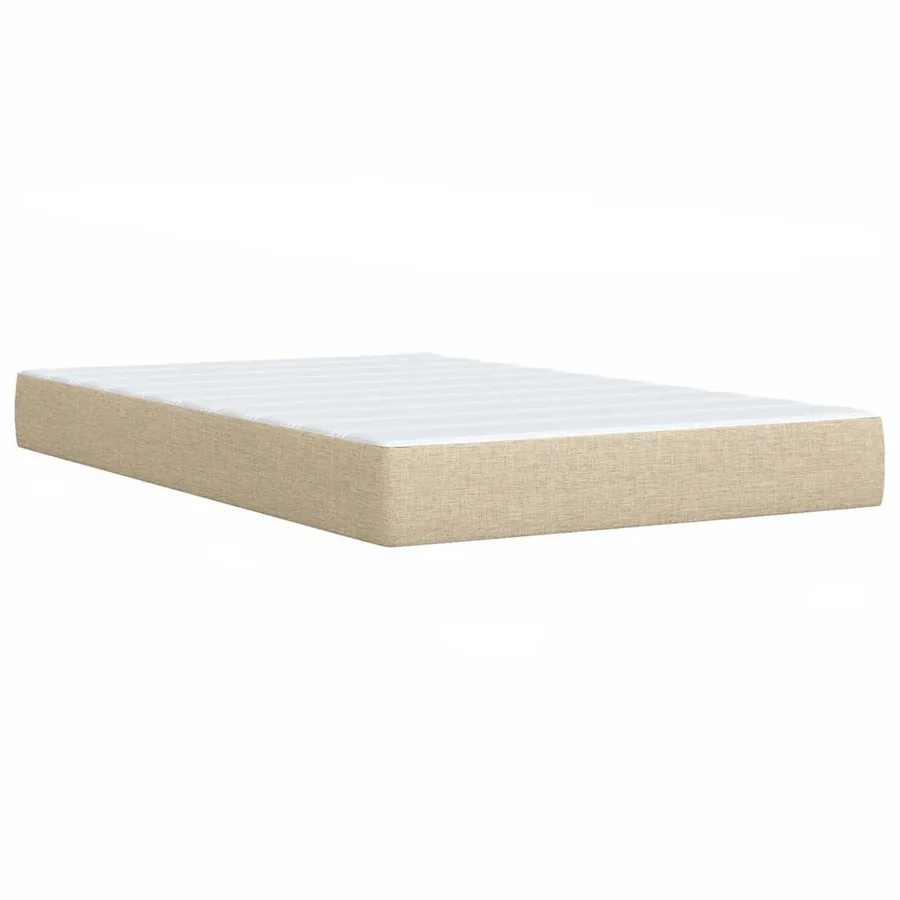 Sommier à lattes de lit avec matelas Crème 120x200 cm Tissu - 10