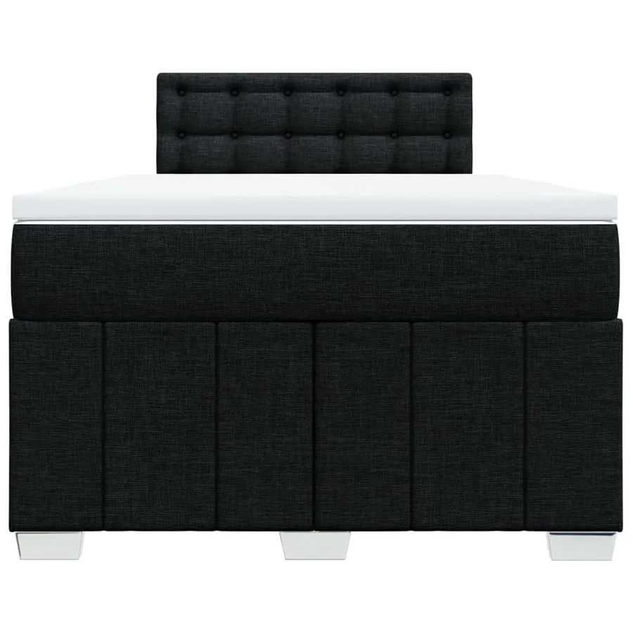 Sommier à lattes de lit avec matelas Noir 120x200 cm Tissu - 4
