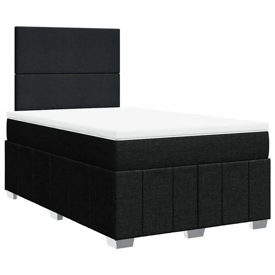 Sommier à lattes de lit avec matelas Noir 120x200 cm Tissu - 3