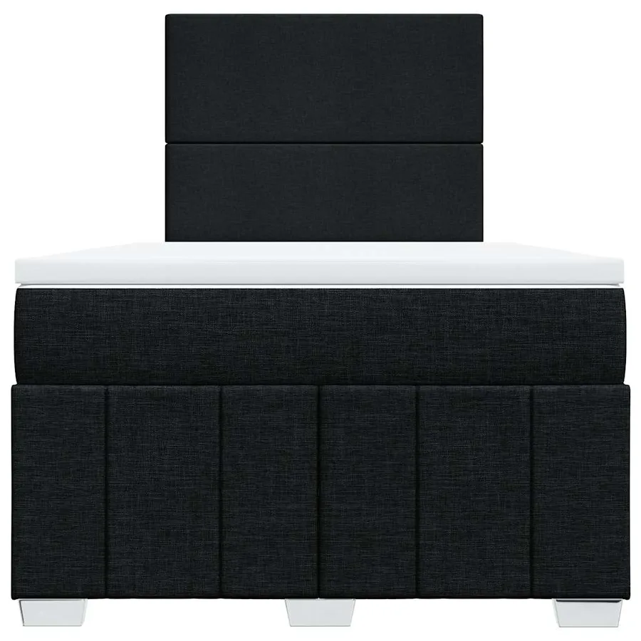 Sommier à lattes de lit avec matelas Noir 120x200 cm Tissu - 6