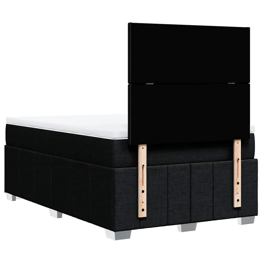 Sommier à lattes de lit avec matelas Noir 120x200 cm Tissu - 8