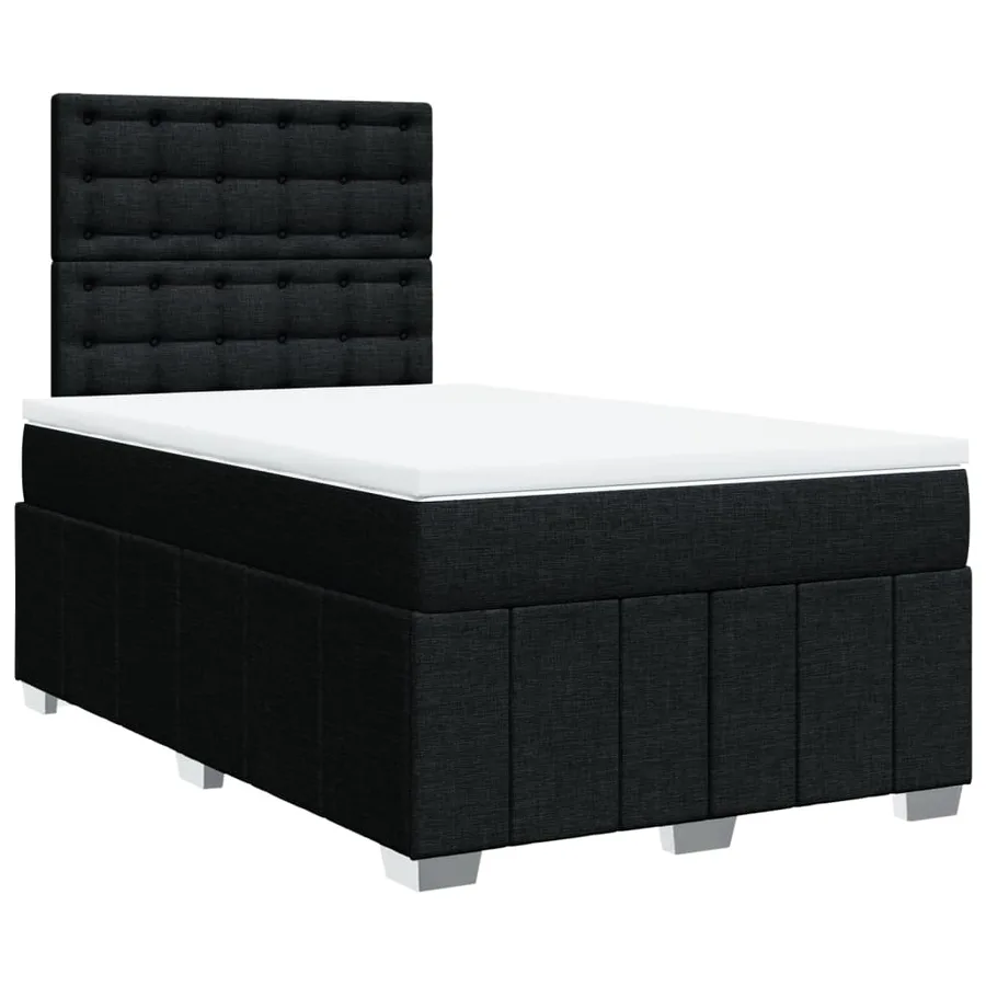 Sommier à lattes de lit avec matelas Noir 120x200 cm Tissu - 3