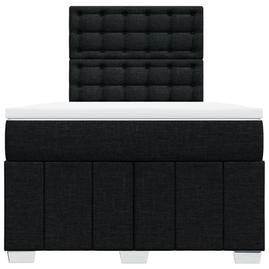Sommier à lattes de lit avec matelas Noir 120x200 cm Tissu - 6