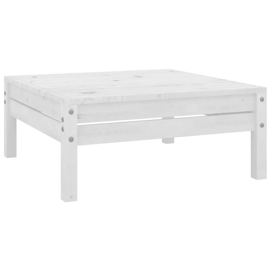 Salon de jardin 5 pcs Bois de pin massif Blanc - 5