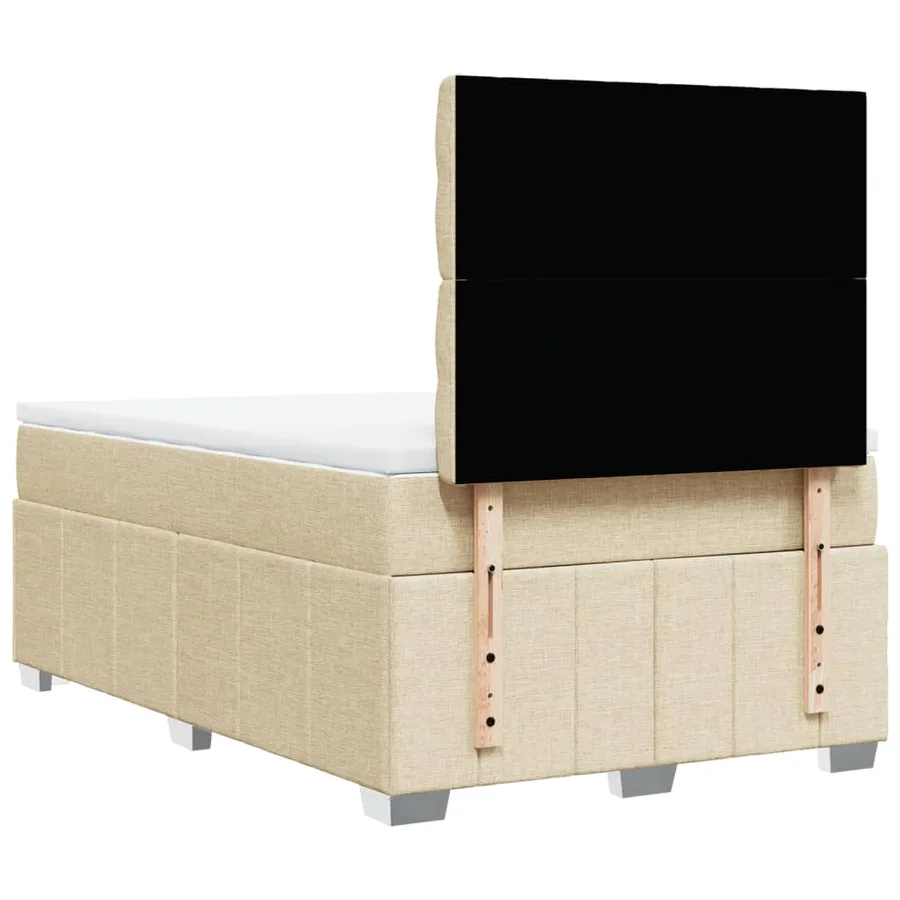 Sommier à lattes de lit avec matelas Crème 120x200 cm Tissu - 8
