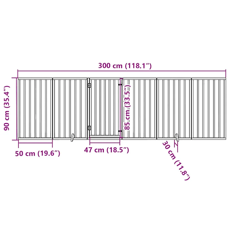 Barrière pour chien avec porte pliable 6 panneaux 300 cm Bois de peuplier - 11