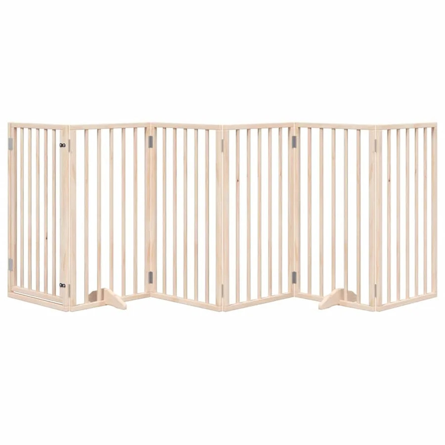 Barrière pour chien avec porte pliable 6 panneaux 300 cm Bois de peuplier - 3