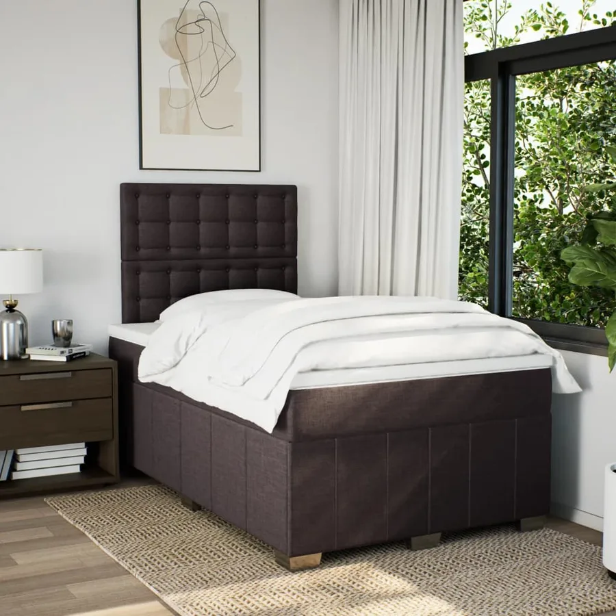 Sommier à lattes de lit avec matelas Marron foncé 120x200 cm - 3