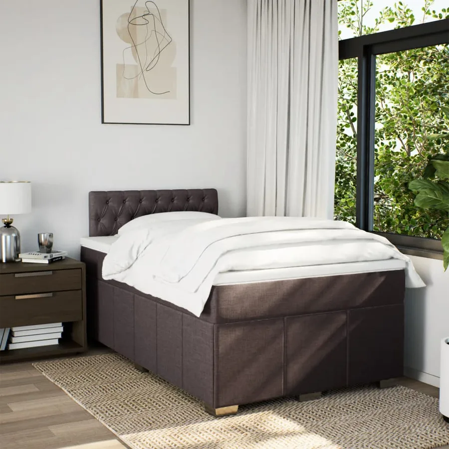 Sommier à lattes de lit avec matelas Marron foncé 120x200 cm - 3