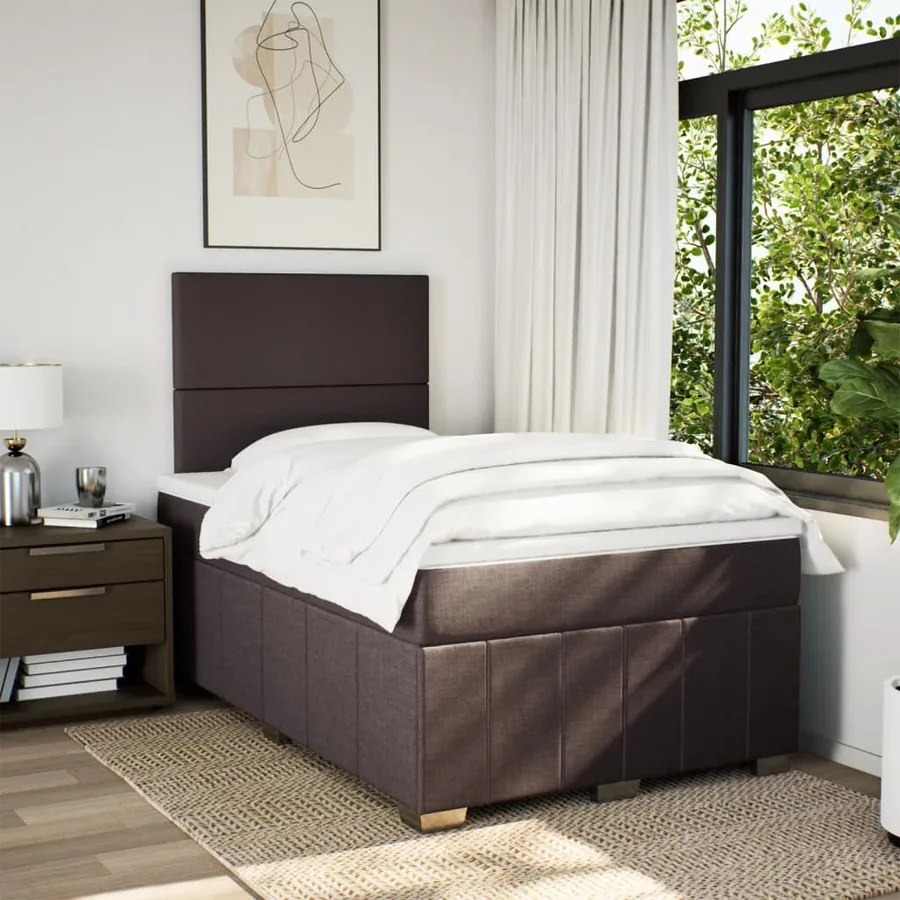 Sommier à lattes de lit avec matelas Marron foncé 120x200 cm - 3