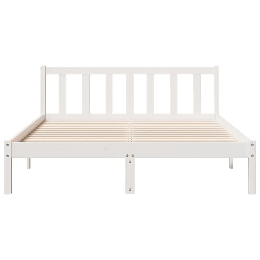 Cadre de lit extra long sans matelas 140x210 cm bois massif pin - 4