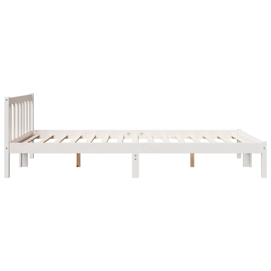 Cadre de lit extra long sans matelas 140x210 cm bois massif pin - 6