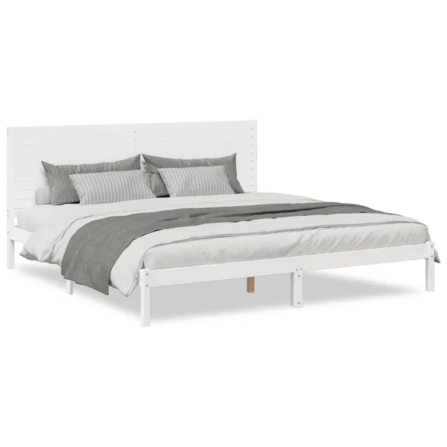 Cadre de lit extra long sans matelas 180x210 cm bois massif - 2