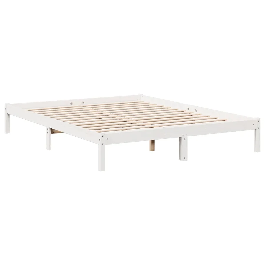 Cadre de lit extra long sans matelas 160x210 cm bois massif pin - 6
